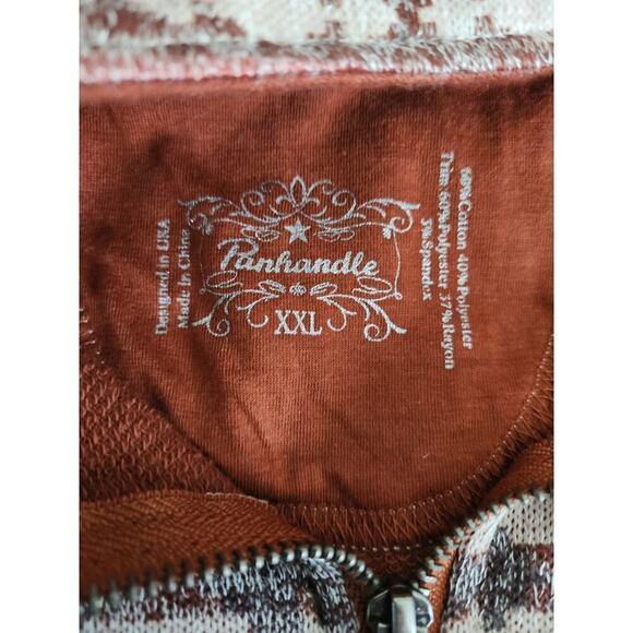 Panhandle 1/4 Sweatshirt sz XXL orange Aztec Southwestern Boho Cowgirl pocket - Picture 5 of 8